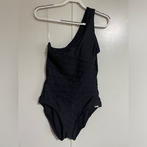 Calvin Klein Women’s one shoulder black one piece swimsuit